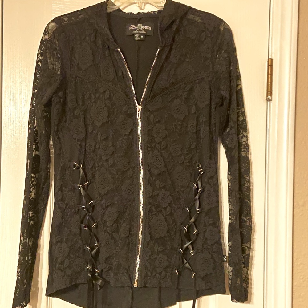 Hot Topic Store - Royal Bones brand - Lace zippered hoodie